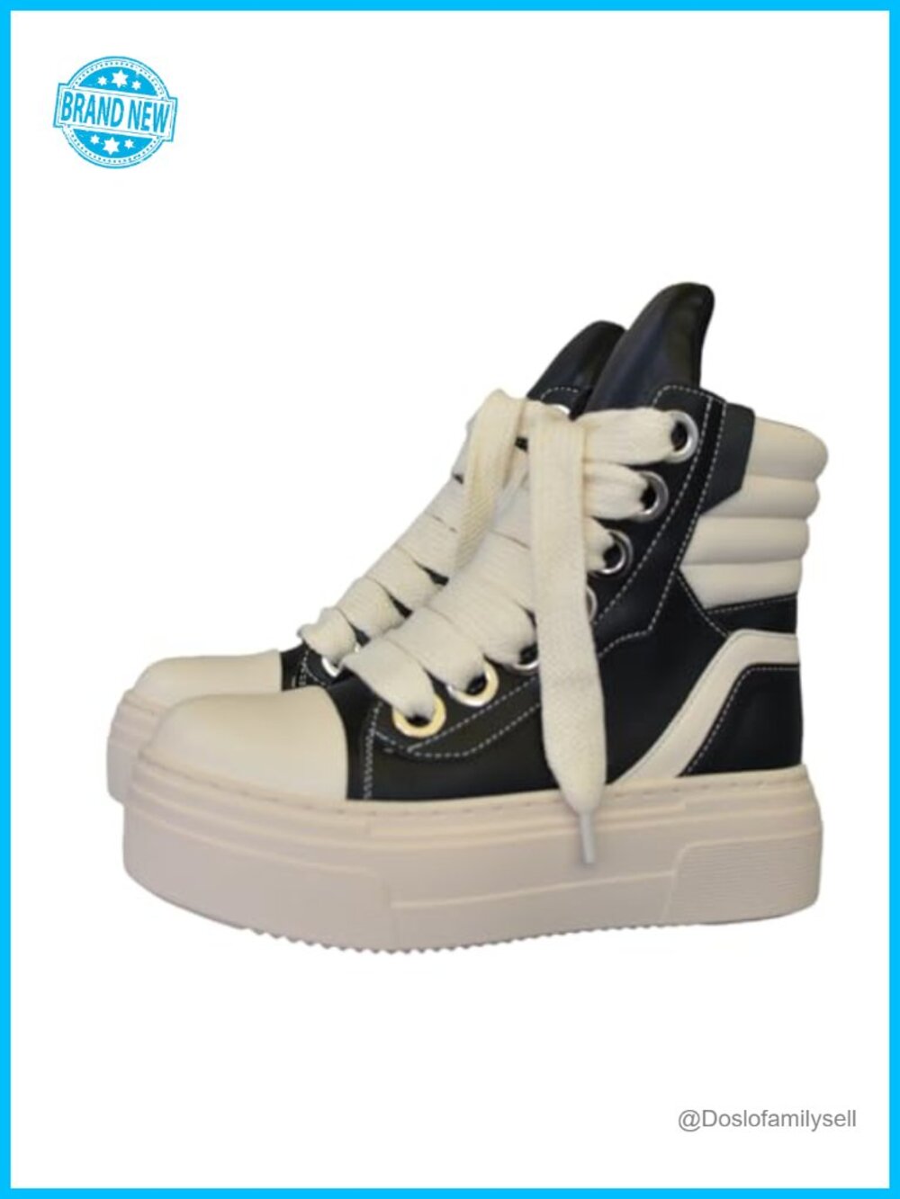Platform Chunky Heel Sneakers Round Toe Thick Sole Lace-Up Zipper Casual